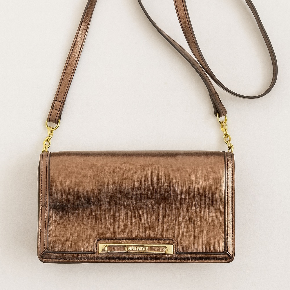 Nine West Metallic Bronze Crossbody Bag